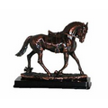 Walking Spanish Horse Antique Bronze Figurine - 12" W x 11" H